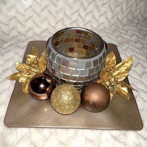 *NEW* Avon Expressions Elegance - Ornament Votive Plate Gold/Platinum